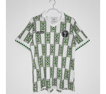 Nigeria 1994 Away White&Green Soccer Jersey